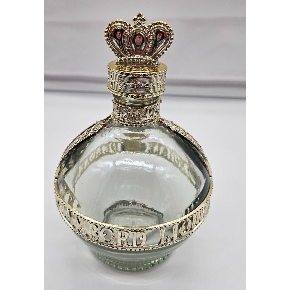 Chambord Liqueur‎ Royale de France Empty 375ml Bottle Gold Crown Filigree